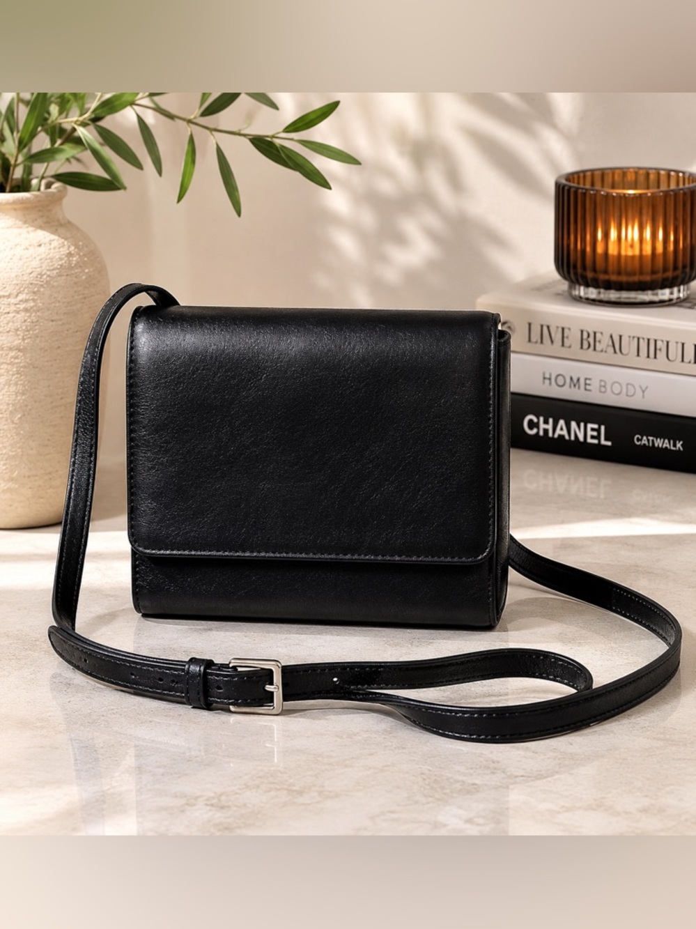 Clark’s Classic Black Leather Crossbody Bag